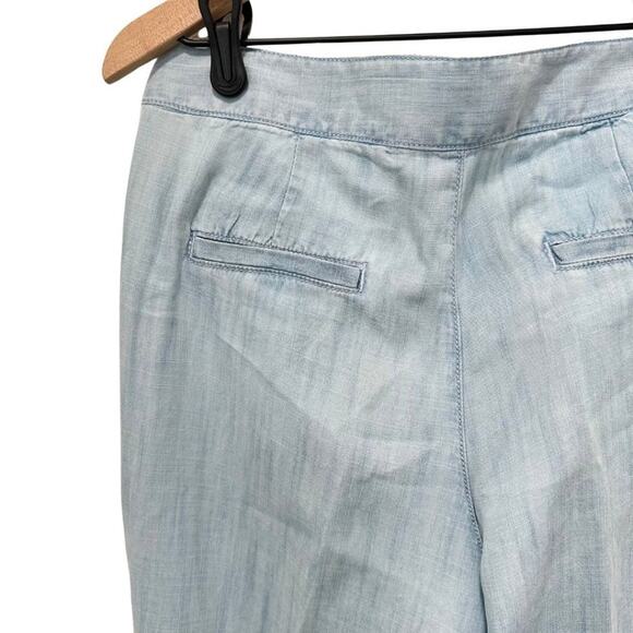 Gap Tencel® Wide Leg Sailor Pants Bleached Chambray 02 R - Picture 9 of 10